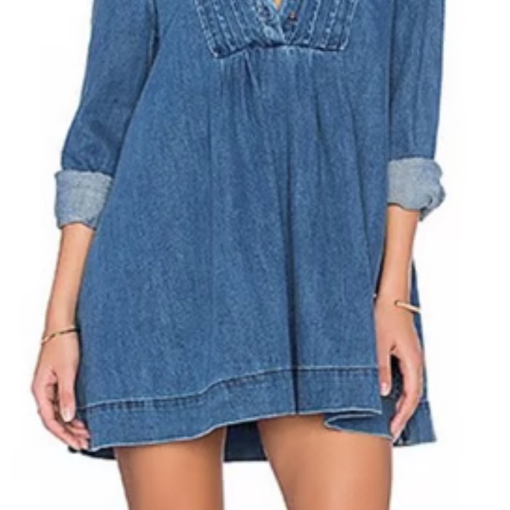 Free People Denim Blue Tunic Top